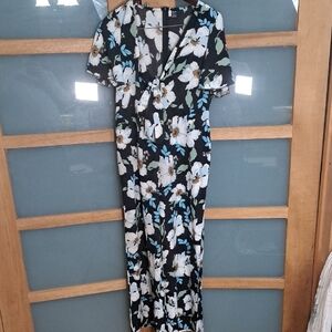 SHEIN Black and Blue Patterned Jumpsuit